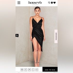 House of CB - Black Satin Drape Back Dress
